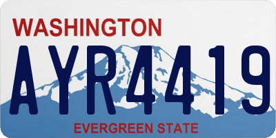 WA license plate AYR4419