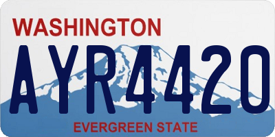 WA license plate AYR4420