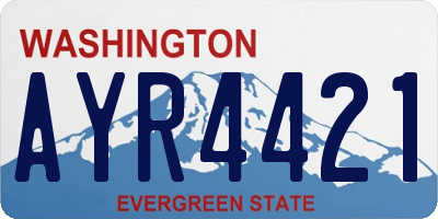WA license plate AYR4421