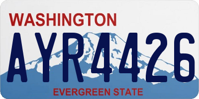 WA license plate AYR4426
