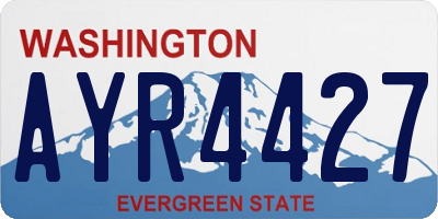WA license plate AYR4427