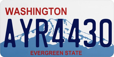 WA license plate AYR4430