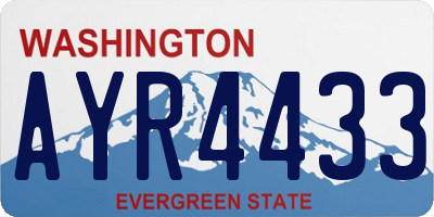 WA license plate AYR4433