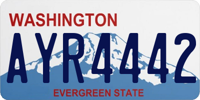 WA license plate AYR4442