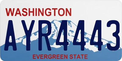 WA license plate AYR4443