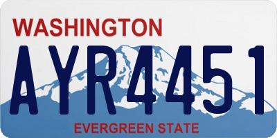 WA license plate AYR4451