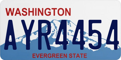WA license plate AYR4454