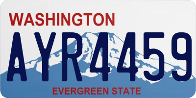 WA license plate AYR4459