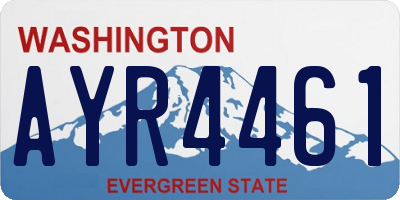 WA license plate AYR4461