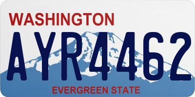 WA license plate AYR4462