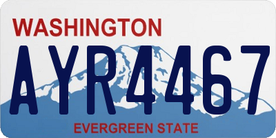 WA license plate AYR4467