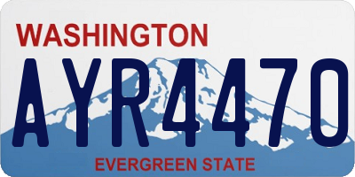 WA license plate AYR4470