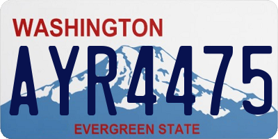 WA license plate AYR4475