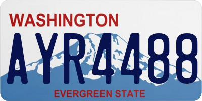 WA license plate AYR4488