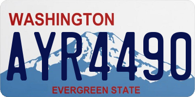 WA license plate AYR4490