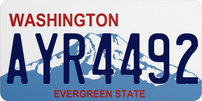 WA license plate AYR4492