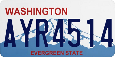WA license plate AYR4514