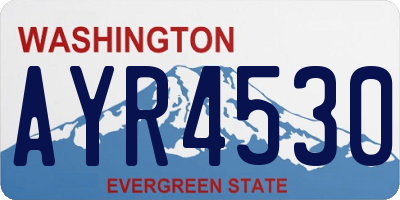 WA license plate AYR4530