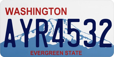 WA license plate AYR4532
