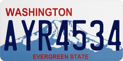 WA license plate AYR4534