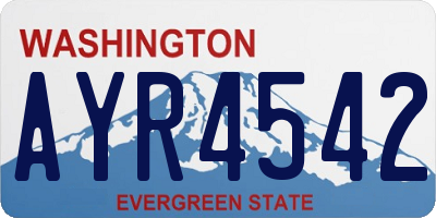 WA license plate AYR4542
