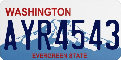 WA license plate AYR4543