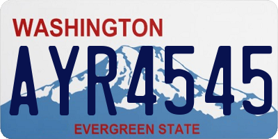 WA license plate AYR4545