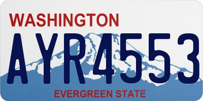 WA license plate AYR4553
