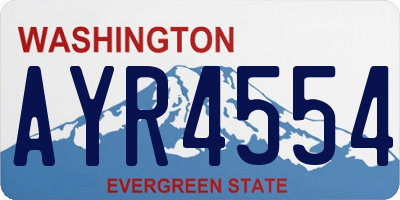 WA license plate AYR4554