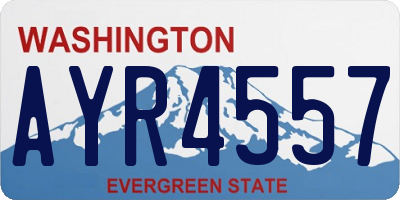 WA license plate AYR4557