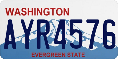 WA license plate AYR4576