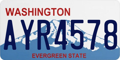 WA license plate AYR4578