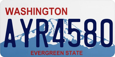 WA license plate AYR4580