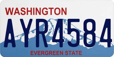 WA license plate AYR4584