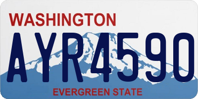 WA license plate AYR4590