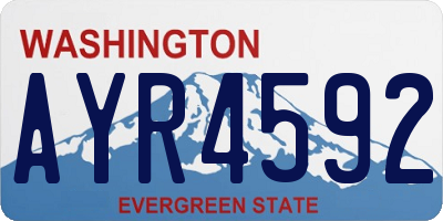 WA license plate AYR4592