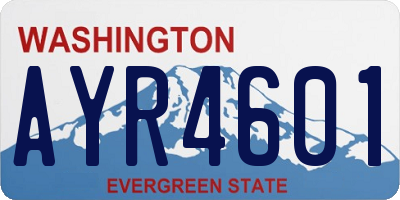 WA license plate AYR4601