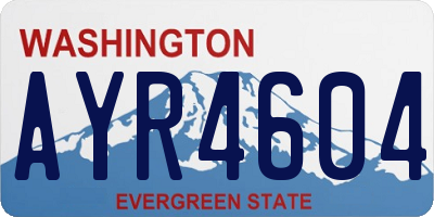 WA license plate AYR4604