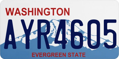 WA license plate AYR4605