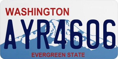 WA license plate AYR4606