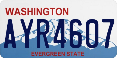 WA license plate AYR4607