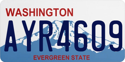 WA license plate AYR4609