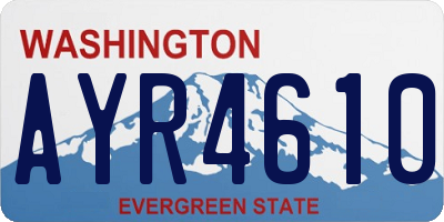 WA license plate AYR4610