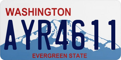WA license plate AYR4611