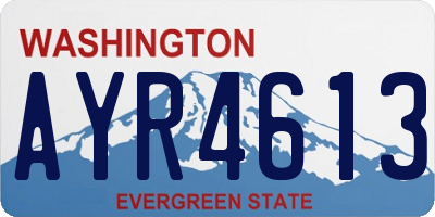 WA license plate AYR4613