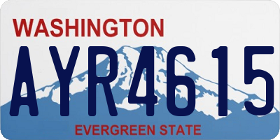 WA license plate AYR4615