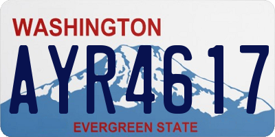 WA license plate AYR4617