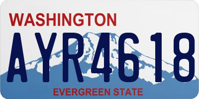 WA license plate AYR4618