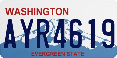WA license plate AYR4619