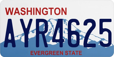 WA license plate AYR4625